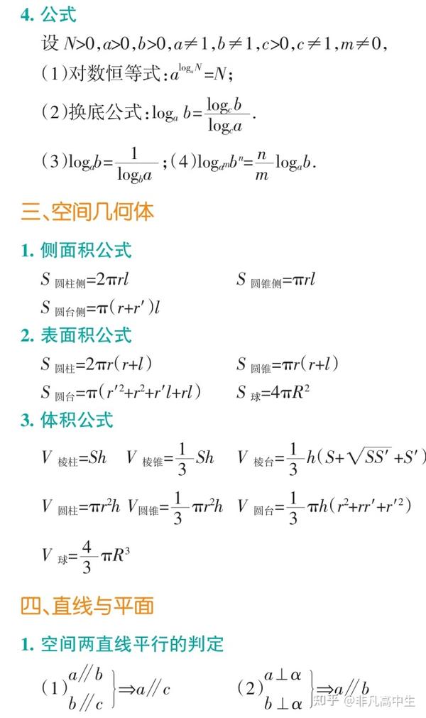 高中数学重要公式集锦精华版夯实基础就看这个吧