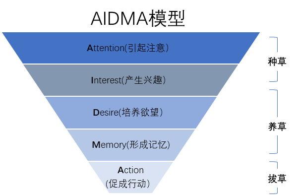 aidma模型与种草,养草,拔草模型