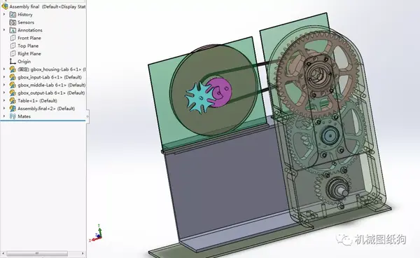 【精巧机构】皮带传动槽轮机构3d图纸 solidworks设计