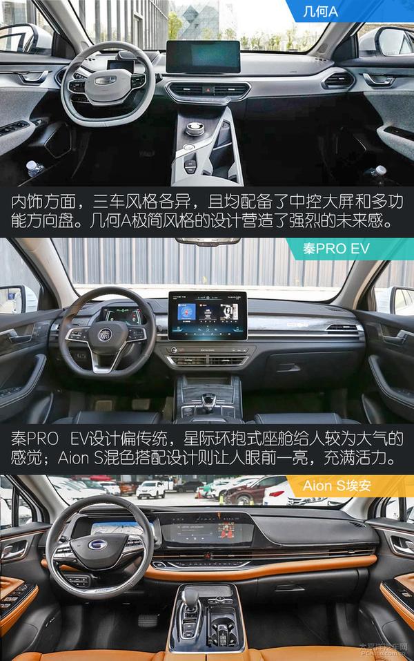 自主新能源之争 几何a/秦pro ev/aion s对比