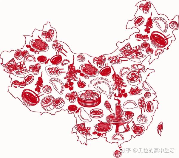 高中地理另类地图:在吃货眼里,中国是这样的?