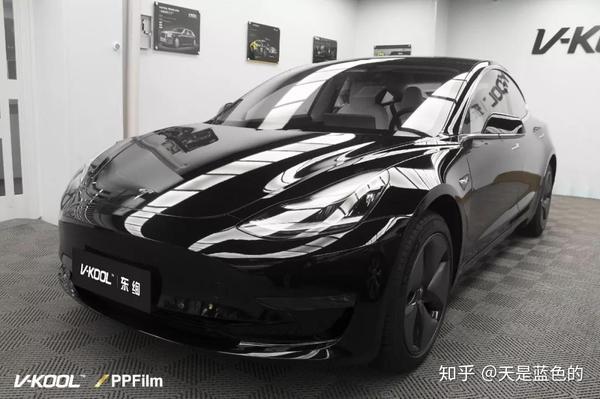 黑色丨特斯拉model3施工威固v10隐形车衣