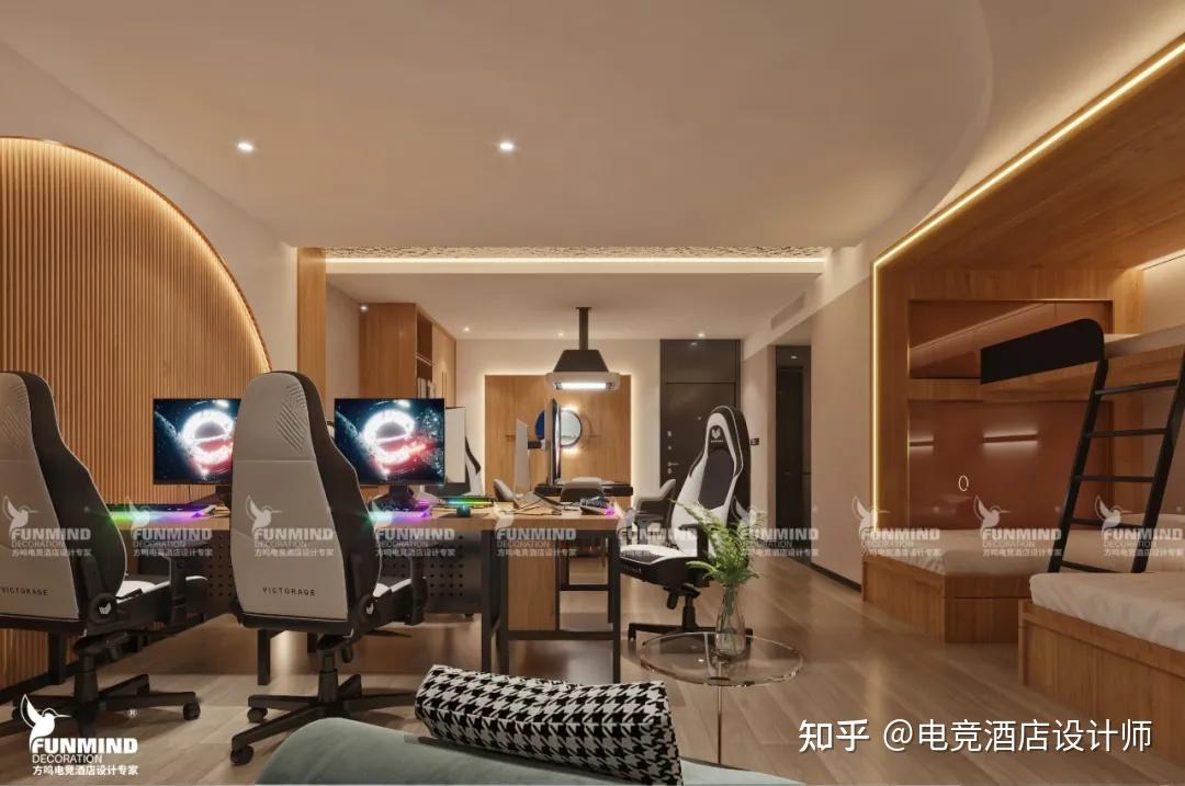 电竞酒店开黑五人间设计效果图你还记得上一次和兄弟通宵上分是什么