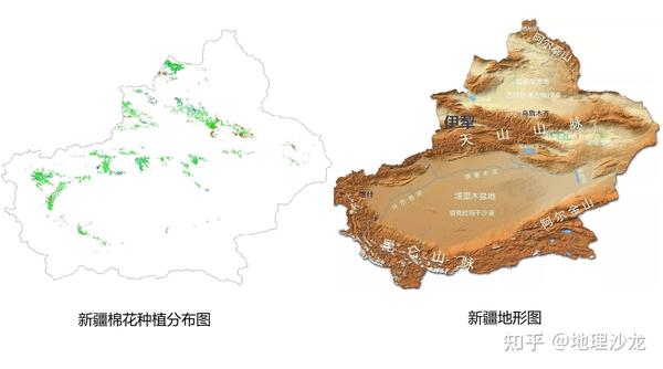 新疆棉花种植分布图和新疆地形图