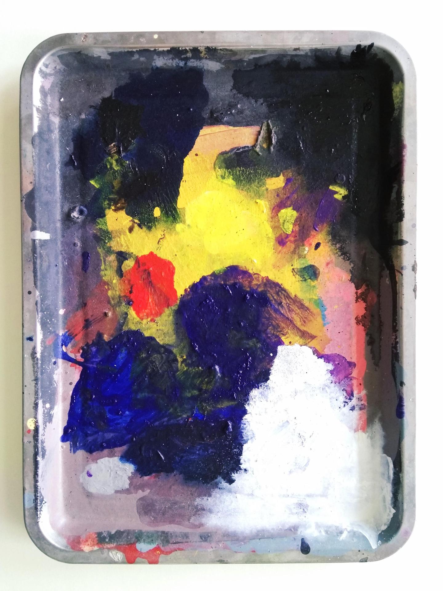 丙烯颜料干得快,职业画家都这么清洗调色盘,省时省力还干净