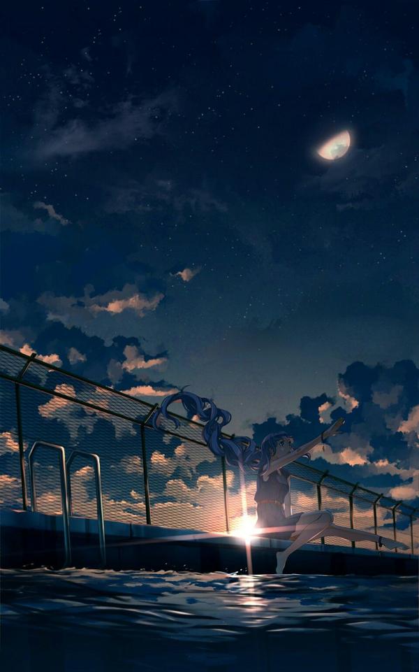 来自n-buna的《夜明けと蛍》(黎明与萤光) illustration:no.