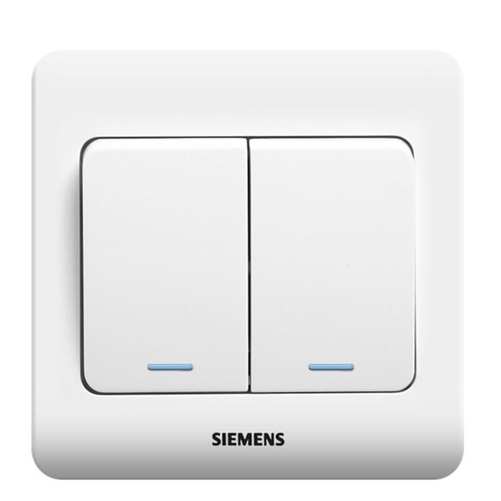 西门子(siemens)开关插座 二开单控带荧光面板 86型暗