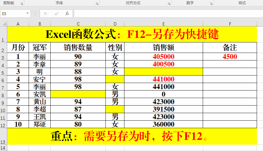 excel函数公式:excel中 f1 到 f12 的神奇用法,你知道几个?