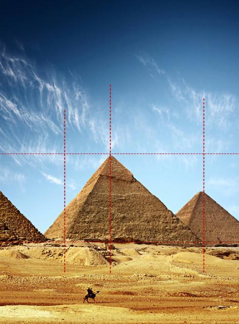 黄金分割比例在各个设计领域都有很多应用 建筑奇迹 埃及金字塔
