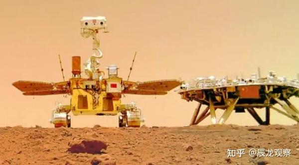 图为天问一号火星探测器和祝融号火星车