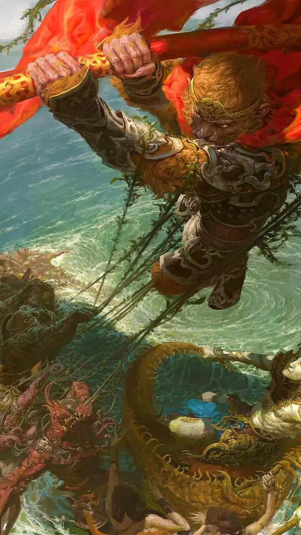 壁纸孙悟空另类插画齐天大圣壁纸战斗圣佛手机壁纸