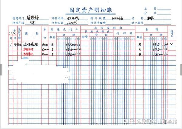 固定资产明细账