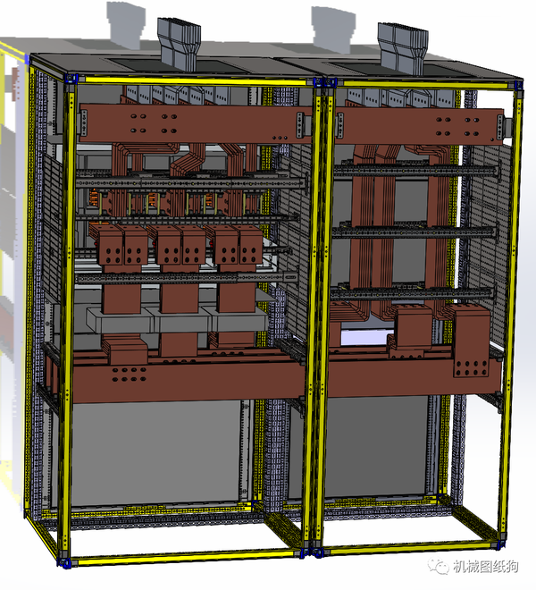 【工程机械】abb框架断路器5000a 04kv emax模型3d图纸 step格式