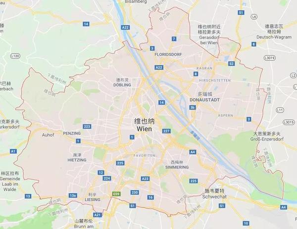 维也纳地图来自 google map