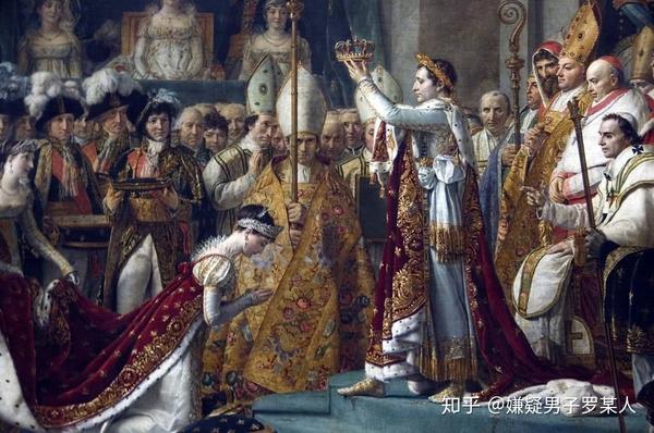 本来按照原计划是要由拿破仑跪在地上接受教皇的加冕,但是拿破仑不愿