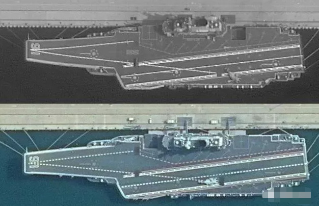 如今的辽宁舰拥有了尺寸更大的航空舰桥.