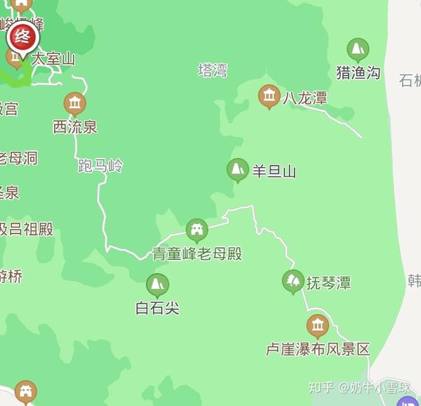 图二:峻极峰路线图(卢崖瀑布线)