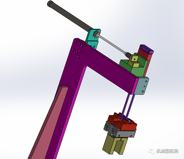 非标数模气缸机械手取放料夹取产品机构图solidworks设计