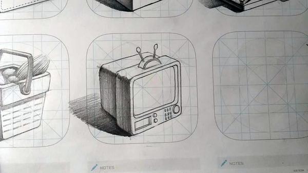 视频教程 | 15分钟速写ui设计手绘——电视机