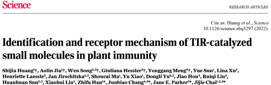 两篇Science柴继杰 常俊标等合作解析跨越生命之树的TIR防御填补植物免疫受体研究空白 知乎