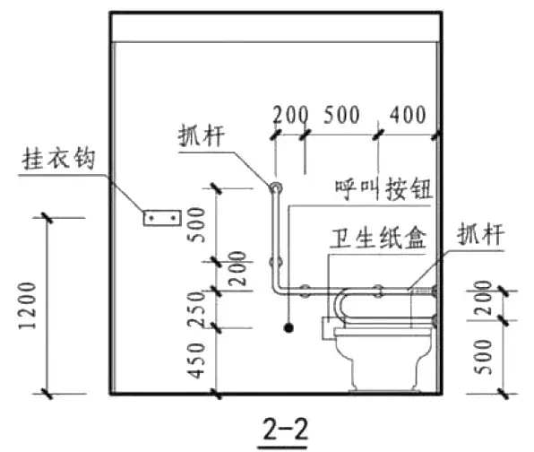 无障碍厕位应方便乘轮椅者到达和进出,尺寸宜做到2000mm×1500mm,不应