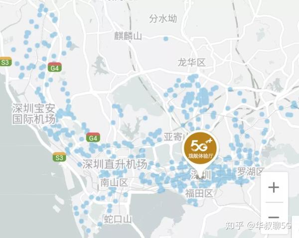 地图放大后稀疏感更强烈. 广州也是,联通的5g信号又一次完胜移动.图片