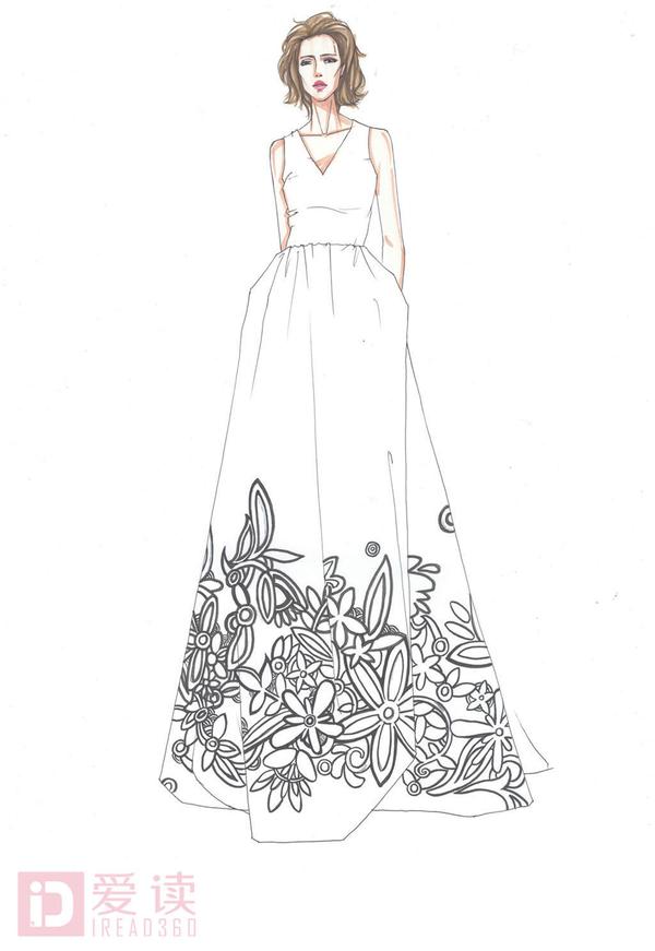 服装设计师教你如何给长礼服裙上色