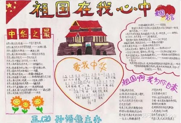 2020年国庆节手抄报及英文版thenationalday手抄报优秀作品