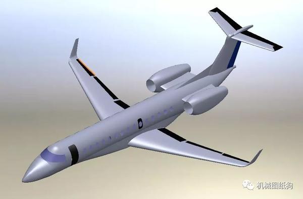 【飞行模型】embraer legacy 600飞机3d图纸solidworks2014设计客机