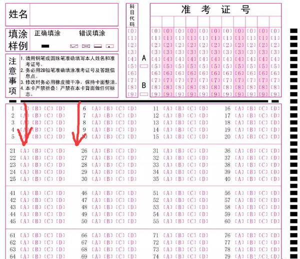 选择题答题卡填写注意事项