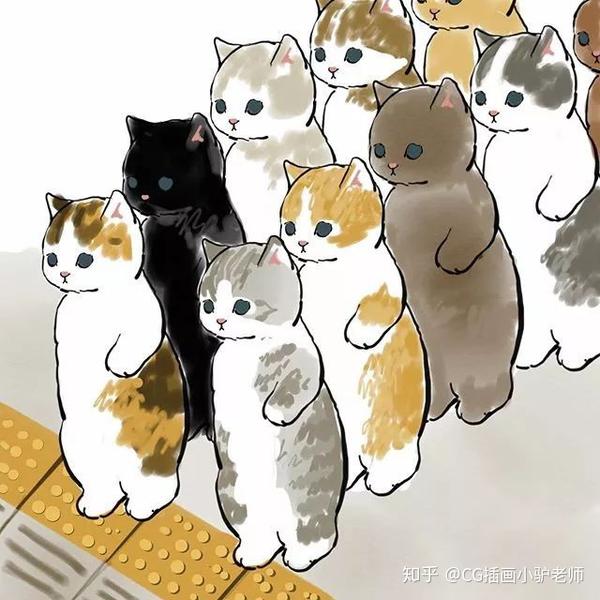 一位日本插画师笔下的小猫咪太可爱他的插画是不折不扣猫奴