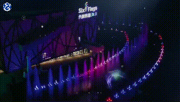 这么炫酷的音乐喷泉就在重庆六旗乐园