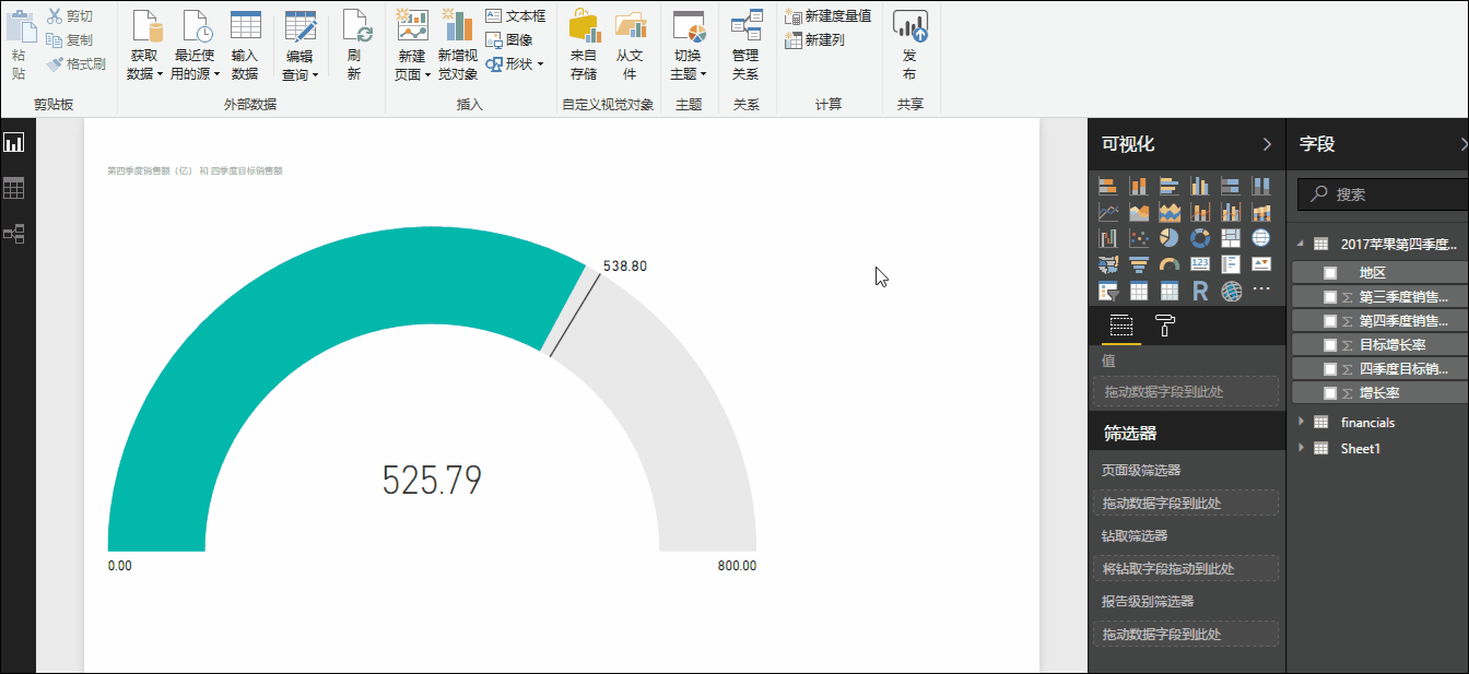 使用powerbi制作仪表盘
