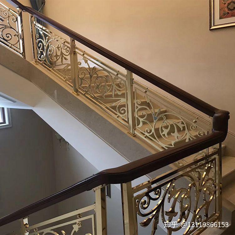 别墅k金铜楼梯栏杆扶手新中式装饰可爱的家