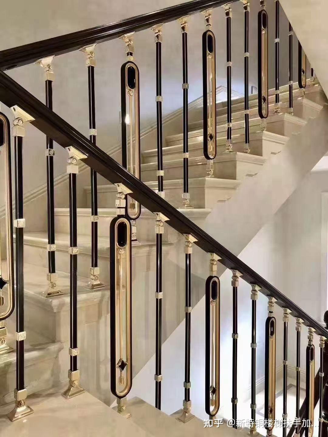 新中式楼梯扶手 别墅铜雕刻楼梯打样新设计