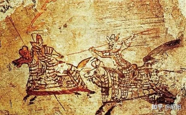 出土文物高句丽壁画中关于高句丽具装骑兵和高句丽武士的图案