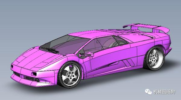 汽车轿车兰博基尼diablo迪亚波罗跑车外壳3d图纸solidworks2014设计