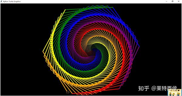 python绘制彩色螺旋线