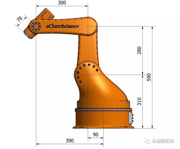 机器人puma工业机器人3d模型图纸stp格式五自由度工业机械手臂数模