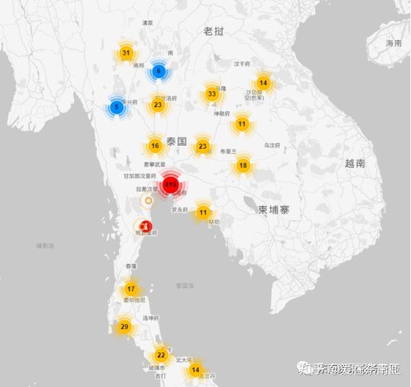 截止2020年6月16日泰国新冠疫情确诊和泰国各城市新冠疫情分布图如下