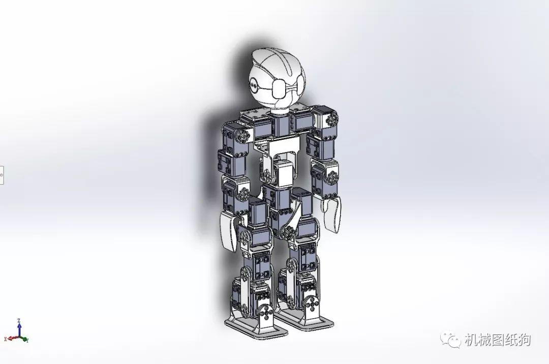 机器人heol可爱人形机器人三维建模图纸solidworks设计附stepxt格式