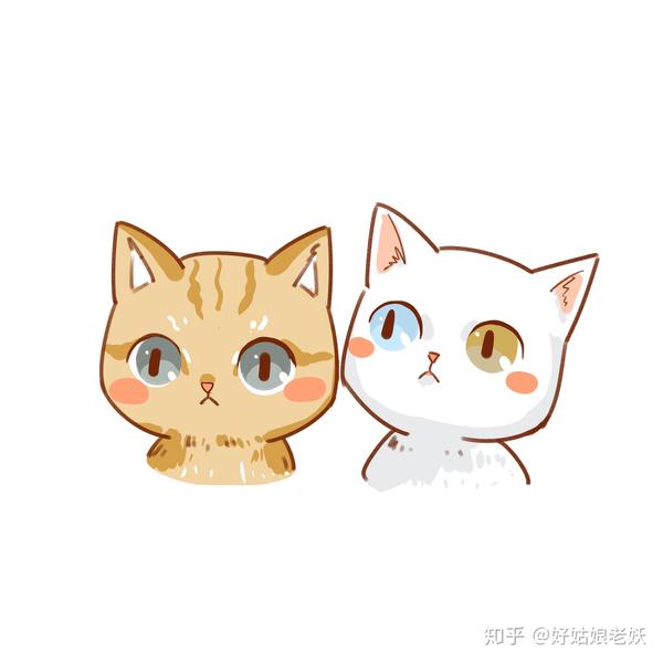 朋友给两只猫画的头像!