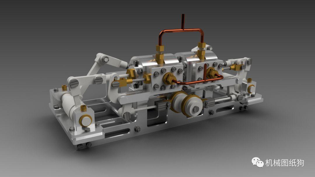 机械工程师 【发动机电机】卧式蒸汽机模型3d图纸 stp格式