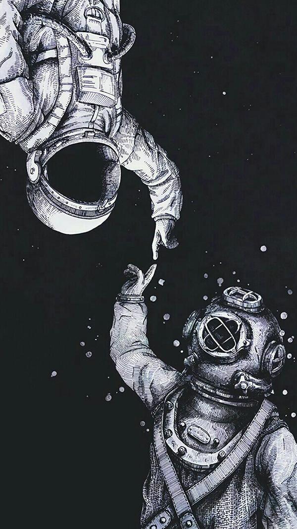首先分享一些人在宇宙中的壁纸: 最爱的宇航员壁纸之后,是星系星球