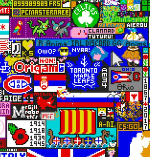 如何评价 reddit 的 2017 年愚人节 /r/place 像素画活动?