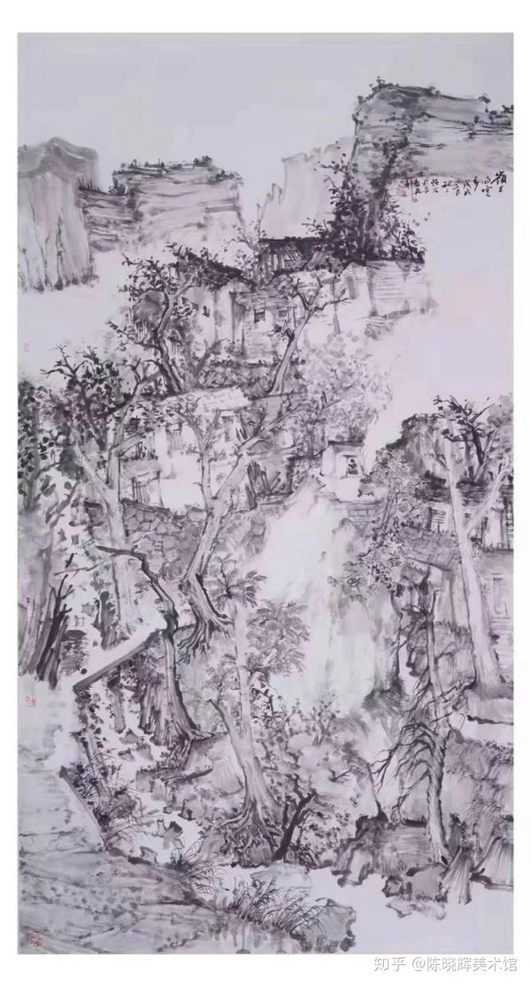 他是何加林的高徒,看他的山水画写生作品,有3个步骤方法可借鉴
