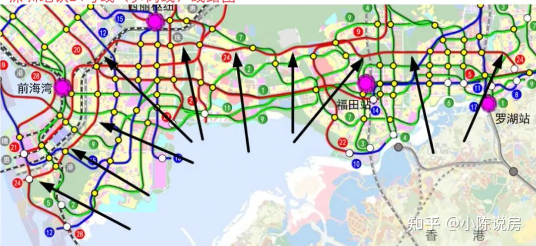 网曝深圳地铁五期规划,15,17,18,21,22,24,27号线纳入,前海龙华最大