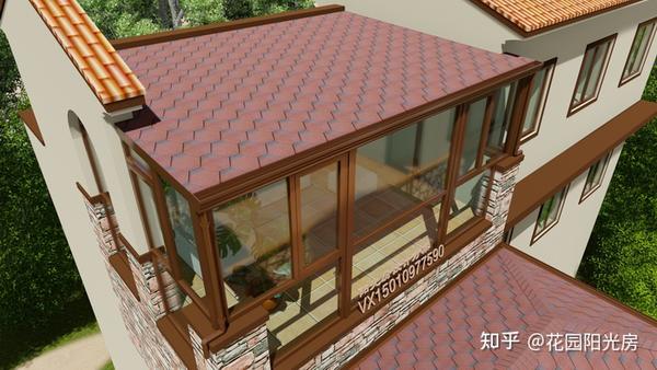 沥青瓦顶阳光房设计方案效果图