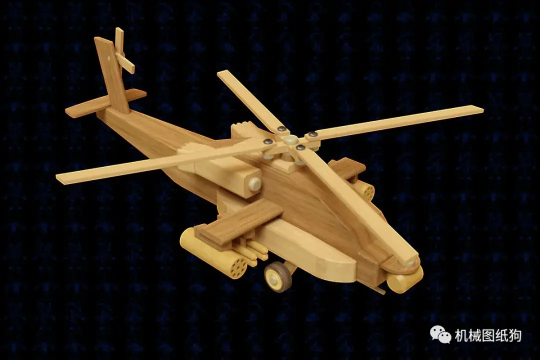 【飞行模型】apache阿帕奇直升机拼装玩具模型3d图纸