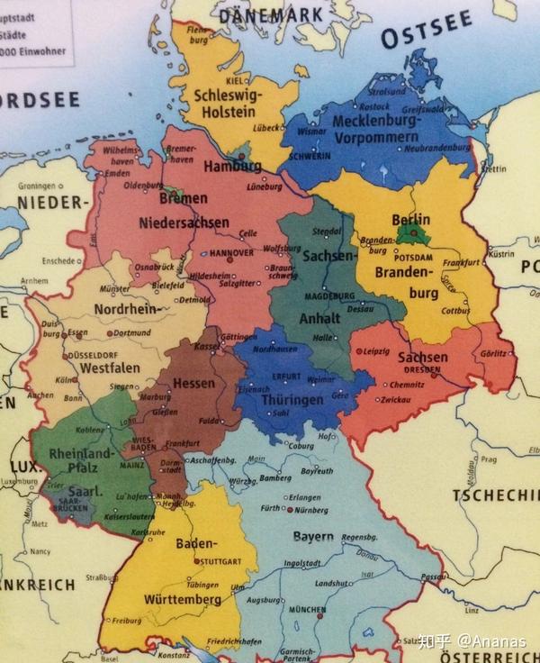 速记德国16个联邦州